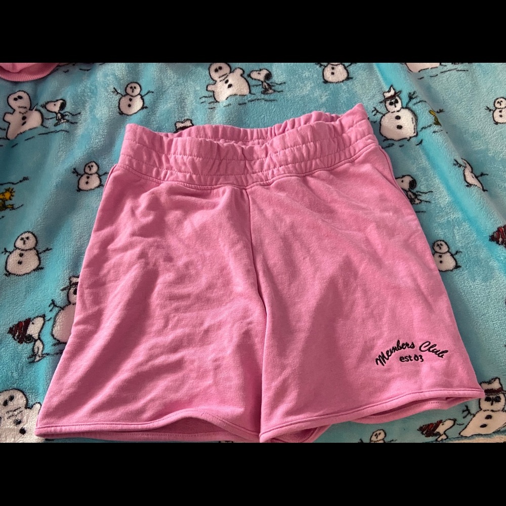 Pink sweat shorts